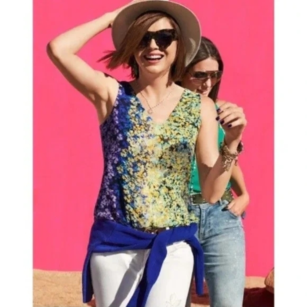 CAbi Merry Go Round Colorful Floral Top Style # 5538